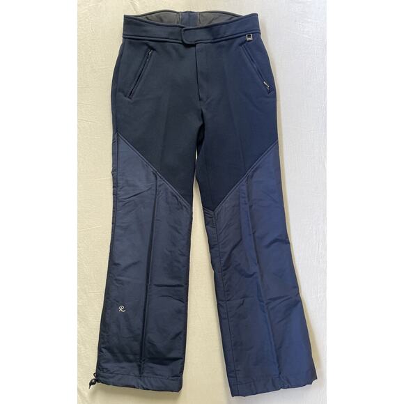 VTG Roffe Ski Wear SnowBoard Pants Womens Size 14 Navy Blue Stretch USA EUC - Picture 1 of 13